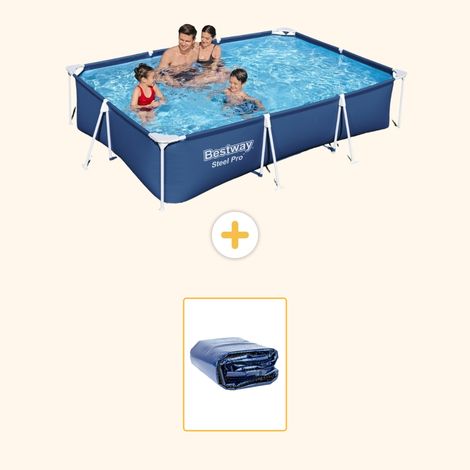 Bestway Bestway Steel Pro Rectangulaire - 300x201x66 cm - 2-pièces S22296