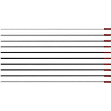 Électrodes de soudage TIG Ulisem en tungstène avec 2 % de thorium WT20 (rouge), 1,6 mm 150 mm, 10 pièces par paquet (1/2)