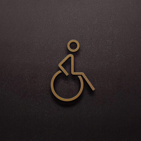 Panneau « Toilettes accessibles » - Autocollant mural en acrylique avec symbole de fauteuil roulant pour espaces publics, hôtels, bureaux, auto-adhésif (1/3)