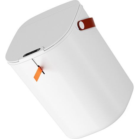 20-Liter-Abfalleimer mit Sensor, Griff, ABS-Kunststoff, automatischer Induktion, berührungsloser Abfalleimer für Badezimmer, Weiß (1/5)