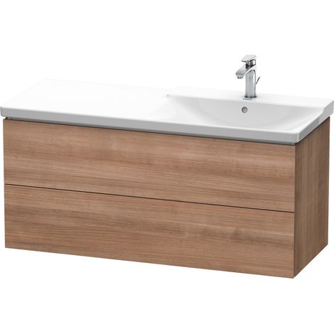 Duravit L-Cube Módulo mural 1220mm de ancho, profundidad 481, 2 cajones, apto para P3 Comfort Artículo 233412, lavabo a la derecha, color: Cerezo del Tesino - LC625507373 (1/5)