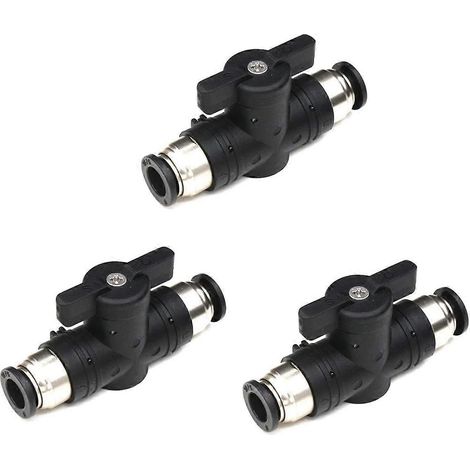 Vanne à bille à connexion rapide 6 mm, vanne de régulation de débit d'air 6 mm, raccords de tubes 3 Pa (1/5)