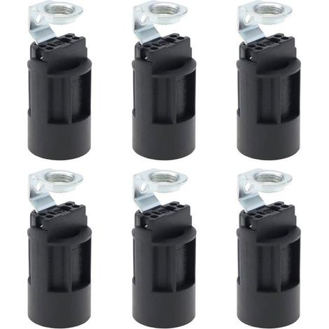 Lot de 6 douilles E14 pour ampoules de bougie, support de lampe en plastique pour la fabrication de lustres. (1/5)