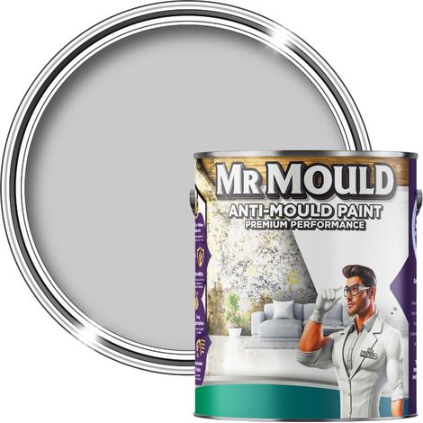 MR MOULD - Anti-Mould Paint - Premium Colour & Protection for Interior Walls & Ceilings - Dove Grey - 1L