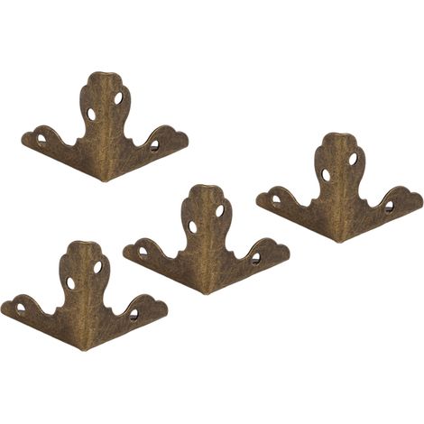 20 elegante, dreieckige Eckenschützer aus Metall im Vintage-Stil für Holzkisten und -koffer.