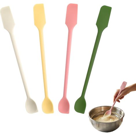 4 Pièces Mini Spatules En Silicone,Petit Grattoir Multifonction Double Face,Agitateur Réutilisable Pour Cuisine,Cosmétiques Et Verres,Grattoir À Pâte Pour Confiture. (1/5)