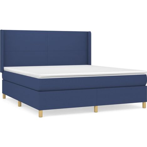 Maison Exclusive - Cama box spring con colchón tela azul 180x200 (1/5)
