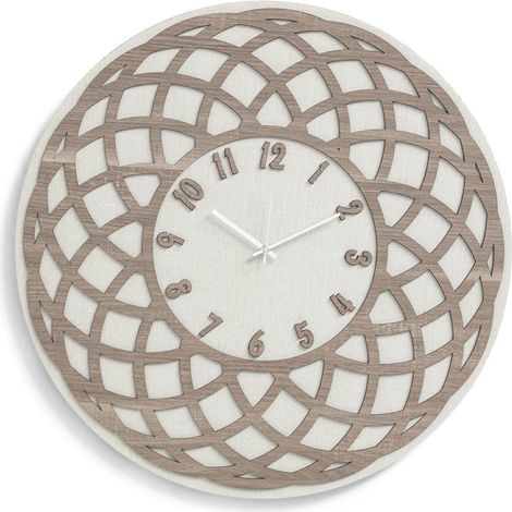 Orologio rotondo da parete D30 cm legno laminato GLOBO TRS
