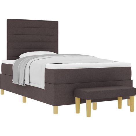 Maison Exclusive - Letto a molle con testiera Marrone scuro 190 x 120 cm Tessuto (1/5)