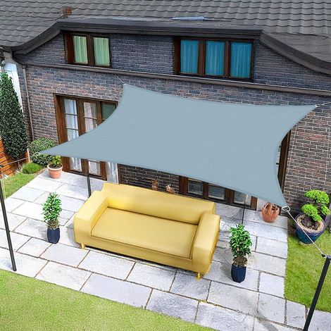 Sonnensegel Rechteckig 3x5m Wasserdicht UV Schutz 3x5 Graublau (1/5)