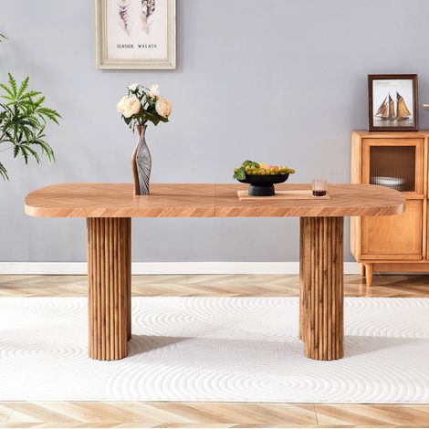Esstisch 180x90x76 cm aus MDF in Braun, dicke Tischplatte – MEUBLIV (1/5)