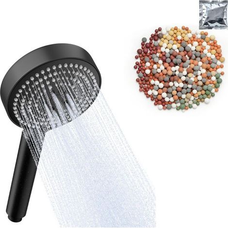 Pommeau de Douche Anti Calcaire Chrome, 1 Paquet de Billes Minérales pour Filtre de Pommeau de Douche (1/5)