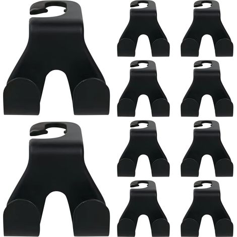 Lot de 10 crochets pour porte-monnaie de voiture - Crochets d'appui-tête pour sacs à main et sacs - Pour sièges de véhicule - Crochets de rangement polyvalents pour porte-monnaie, manteaux, parapluies (1/5)