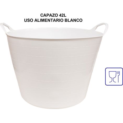 PAMEX Capazo agrícola uso alimentario plástico 42 L blanco 52x45x37cm
