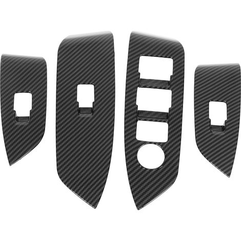 4 Pièces Couvercle Panneau de Commande de Porte Fenêtre Style Fibre de Carbone Sticker Décoratif Bouton Lève-Vitre de Remplacement pour Mazda CX-5 2017-2023 Conduite à Droite (1/5)