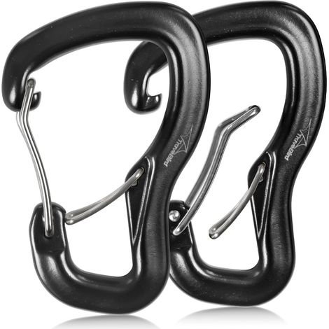 APEX Mousqueton robuste 8 kN (800 kg), mousqueton ultraléger en aluminium avec double porte en forme de B, pour hamac, camping (1/5)