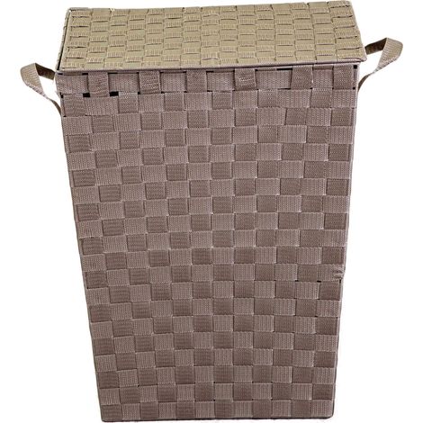 Cesto Portabiancheria in poliestere tortora rettangolarecm 40x30xh53 (1/3)