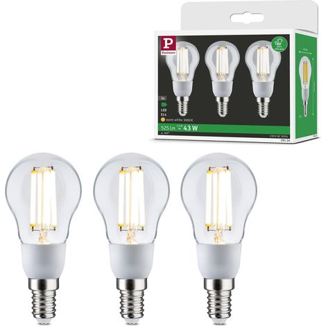 29134 Eco-Line Filament 230V LED sphérique E14 pack de 3 100 mm 3x525lm 3x2,5W 3000K Clair ampoule (1/5)
