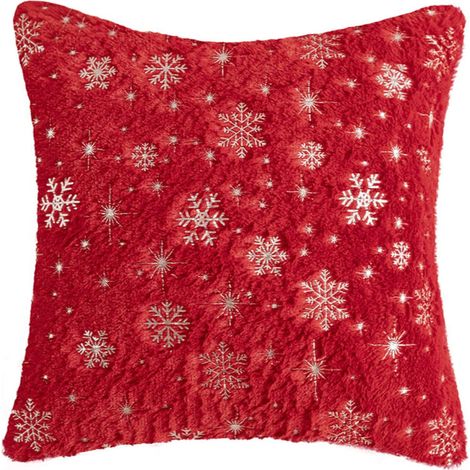 Set mit 2 Weihnachtskissenbezügen, superweich und flauschig, 43 x 43 cm, für Sofa, Wohnzimmer und Schlafzimmer. (1/4)