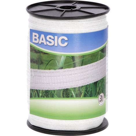 Nastro recinto elettrico per Bovini ed Equini Fettuccia Bianca 20 mm x 200 mt -6 Fili (1/4)