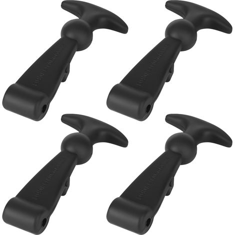 Confezione da 4 supporti in gomma per cofano da 12,5 cm, supporto elastico per cofano, impugnatura a T flessibile, per cassette degli attrezzi, carrelli, motori di veicoli (1/5)
