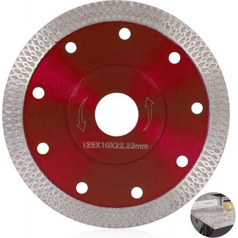 Lame diamantée 125 mm pour coupe fine humide et sèche, disque de coupe diamant professionnel (125 mm rouge) (1/4)