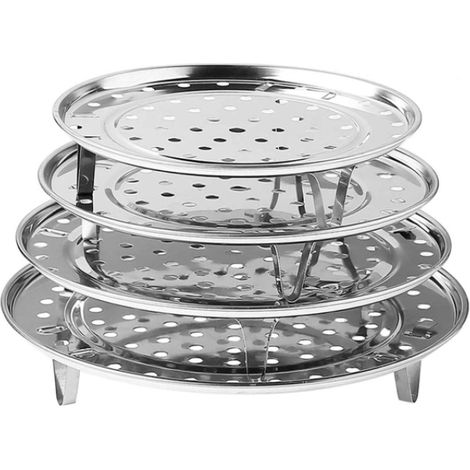 Panier Vapeur Acier Inoxydable – Lot 4 – Diamètres 7,6/8,5/9,33/10,23″ – Wok/Marmite (1/5)