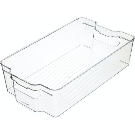 Bac de Rangement pour Réfrigérateur, Plastique Transparent, 21 x 37,5 x 10 cm (1/5)