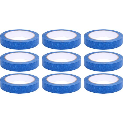 Ruban de peintre bleu 20mm x 30m/0,78 pouces x 98,43 pieds, peinture polyvalente de masquage pour la maison, le bureau, l'école, l'artisanat, 9 rouleaux (1/5)