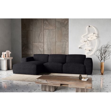 Divano letto angolare sinistro con vano contenitore Hudson in nero del produttore - VINOTTI (1/5)