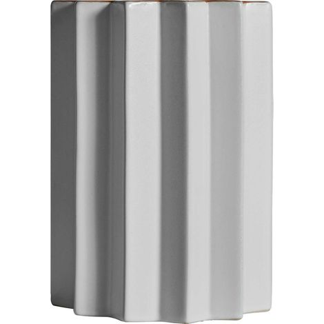 Vase céramique blanc design plissé art déco - Blanc céramique éclatant (1/5)