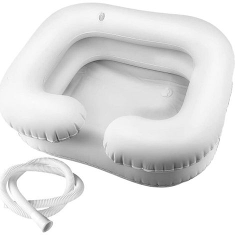 Lavabo gonflable pour cheveux pour alité, lavage des cheveux au lit Bassin de shampoing gonflable, salon mobile pour personnes âgées handicapées Patient postopératoire de grossesse