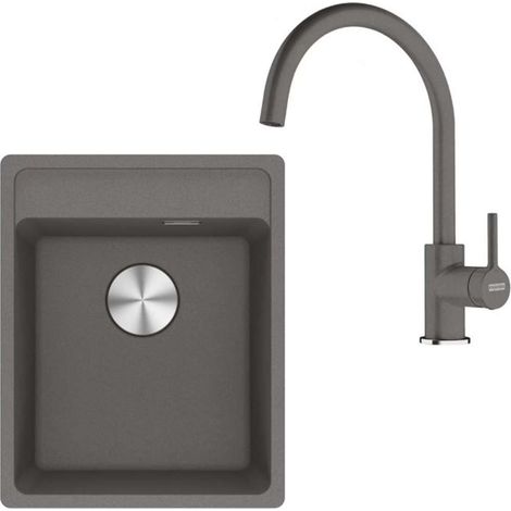 Franke Set - Set da cucina G273ŠK, lavello in fragranite MRG 610-37 RTL e miscelatore FC 6018.084, pietra grigia 114.0700.785