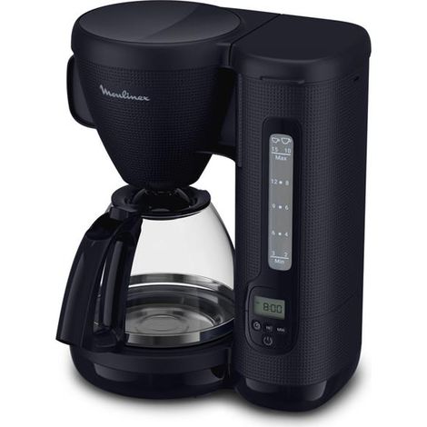 Moulinex – Cafetière programmable 1,25 L – 15 tasses – 1000 W – Verre et plastique – Design bleu nuit – Arrêt automatique et anti-gouttes - FG2M2810 (1/5)