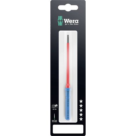 Wera Kraftform Kompakt VDE 64 i 2,5 x 157 mm TIE SB pour électricien 6 pans intérieurs Lame interchangeable 2.5 mm