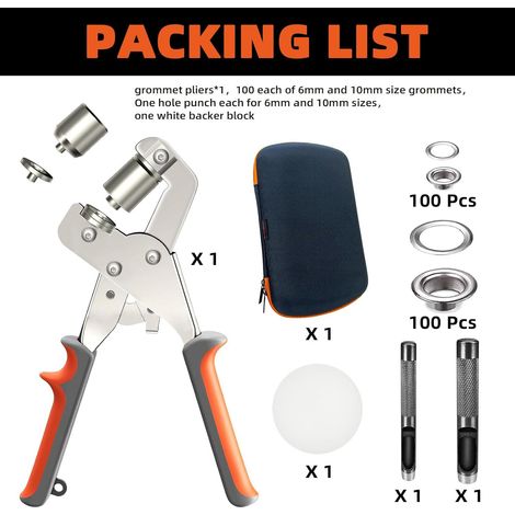 200er-Pack professionelle Ösenzangen – magnetische Ösenzangen für Planen, Banner, Vorhänge – manuelle Ösenpresse aus gehärtetem Stahl