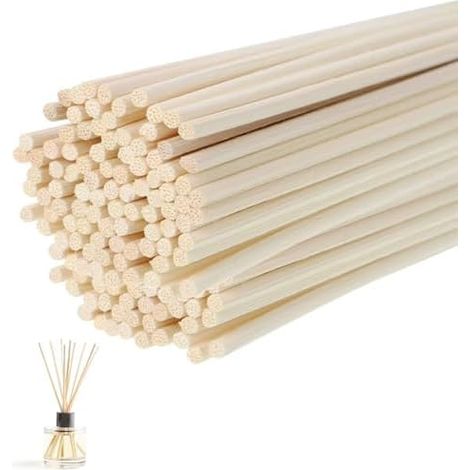 100 Stück Rattanstäbchen für Raumduft, 25cm x 3mm Reed Diffuser Sticks Duftstäbchen Nachfüllpack Ersatz Duft Stäbe für Raumduft Büro Zuhause Ätherisches Öl Aroma Aromatherapie (1/5)