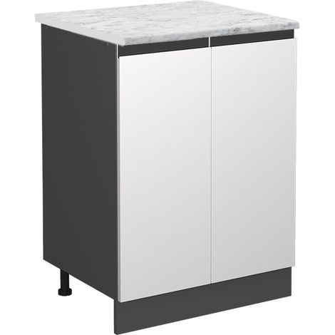Küchenunterschrank R-Line, Weiß, 60 cm AP Marmor, Vicco