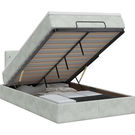 Maison Exclusive - Letto ottomano con materasso Grigio Chiaro 120 x 200 cm Velluto (1/5)