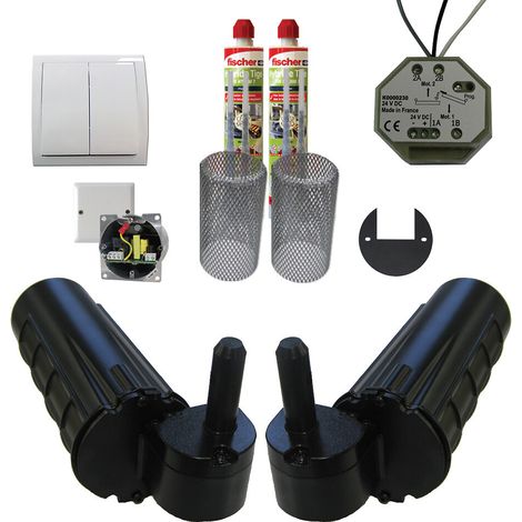 Slid'Up By Mantion – Motorisation encastrée pour volets battants – Kit complet avec 2 moteurs Ø 14 mm – Alimentation 230VAC/24VDC – Détection d'obstacles NF 26-341