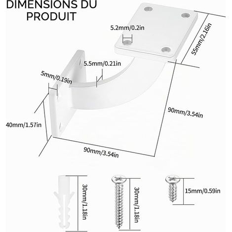 supports muraux rampe d'escalier bois acier (1/3)