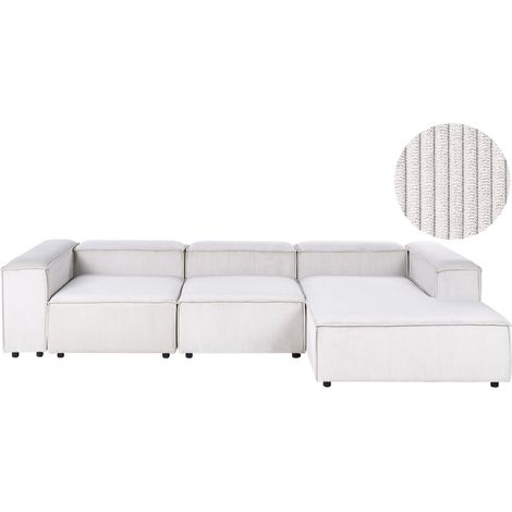 Modular Corner Sofa 4 Seater ARDAL Corduroy Off-White Left Hand (1/5)