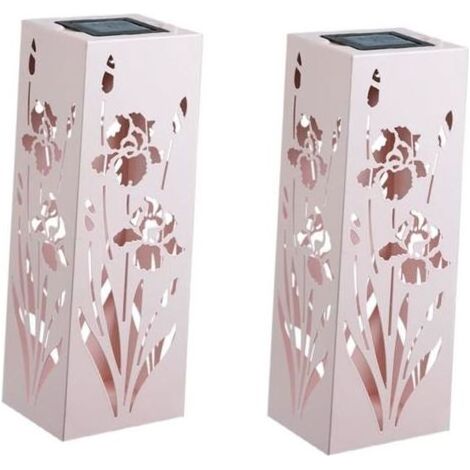 Lot de 2 lanternes solaires suspendues d\'extérieur en forme de rose pour le jardin ou la maison (1/4)