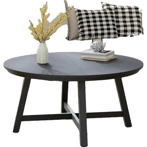 Mesa de centro, diseño industrial, construcción duradera, color negro. (1/2)