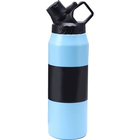 Bouteille isotherme en acier inoxydable 750ml bleu clair, haute capacité, étanche, pour sport, voyage et voiture, design élégant et innovant. (1/5)