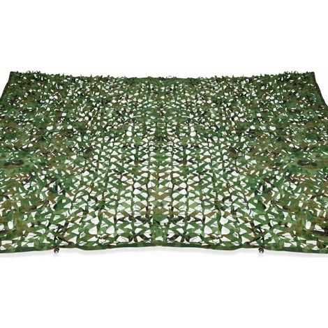 Voile d'ombrage rectangulaire design ombrière camouflage 3x5 M treillis vert-INHHUB (1/5)