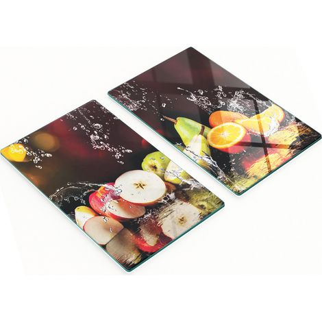 Tablas decorativas de cristal para cortar y servir manzanas y peras, 2 x 30 x 52 cm