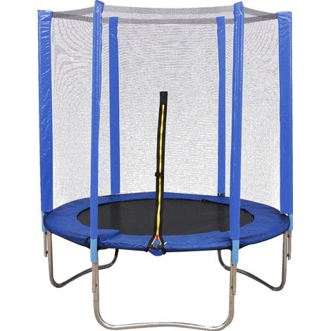 Trampoline, Cadre en Acier Durable, Filet de Sécurité Élevé, BLEU CIEL (1/2)