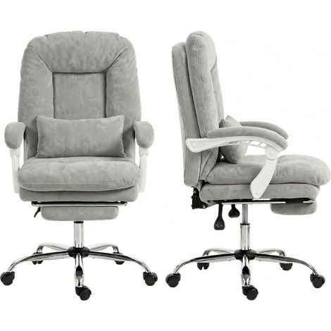 Fauteuil de bureau ergonomique, chaise de travail en velours avec roulettes, hauteur réglable (lot de 1 pièce) (1/5)