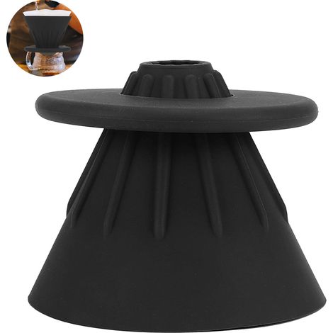 Filtre À Café En Silicone - Entonnoir À Café Pour Over - Support Antidérapant Et Brosse De Nettoyage Inclus - Compatible Avec Tasses Standard - 1 Pièce